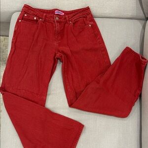Red Women's Low Rise Jeans